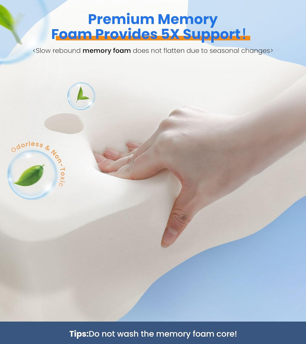 Last Day 50%OFF Ultra Pain Relief Cooling Pillow for Neck Support, Adjustable Cervical Pillow Cozy Sleeping