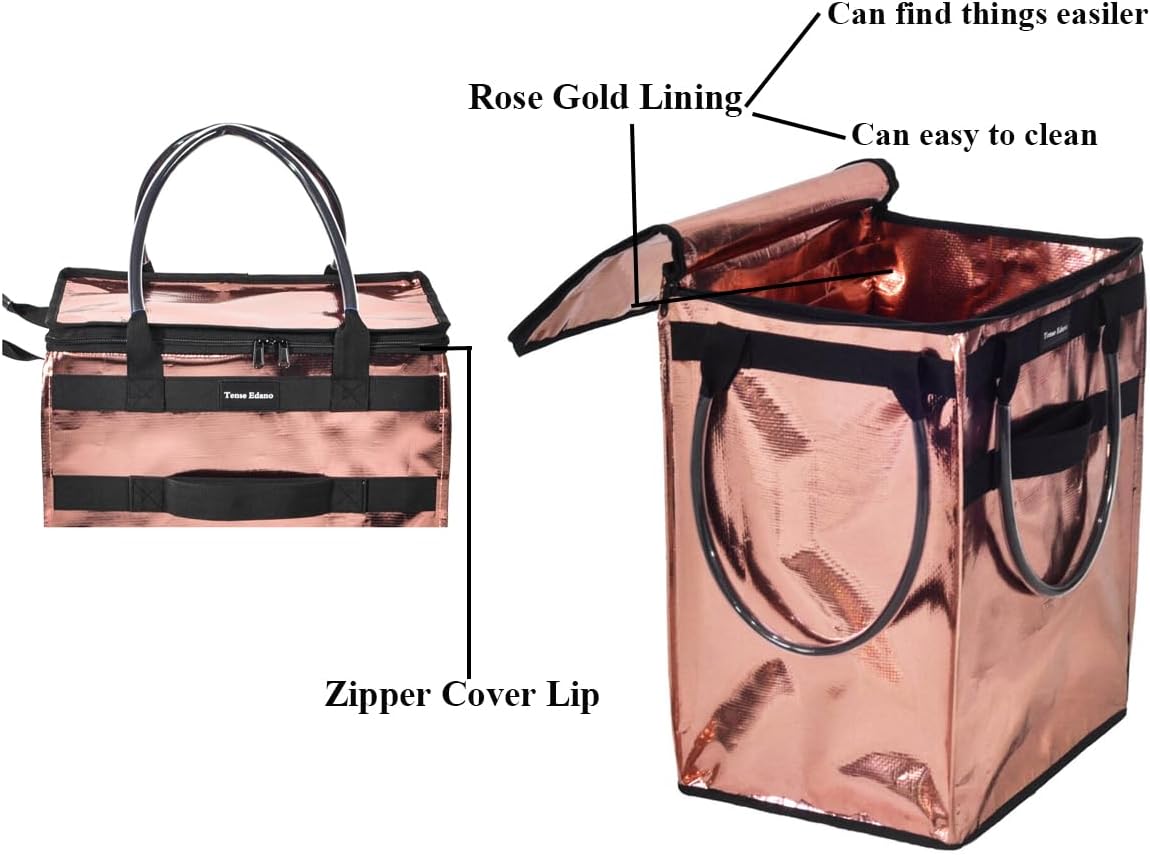 Grocery Bag On Wheels Large Capacity Shopping Trolley Foldable Rolling Tote Bag with Heavy Duty Handle for Travel