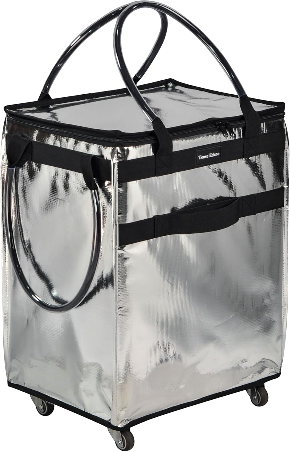 Grocery Bag On Wheels Large Capacity Shopping Trolley Foldable Rolling Tote Bag with Heavy Duty Handle for Travel