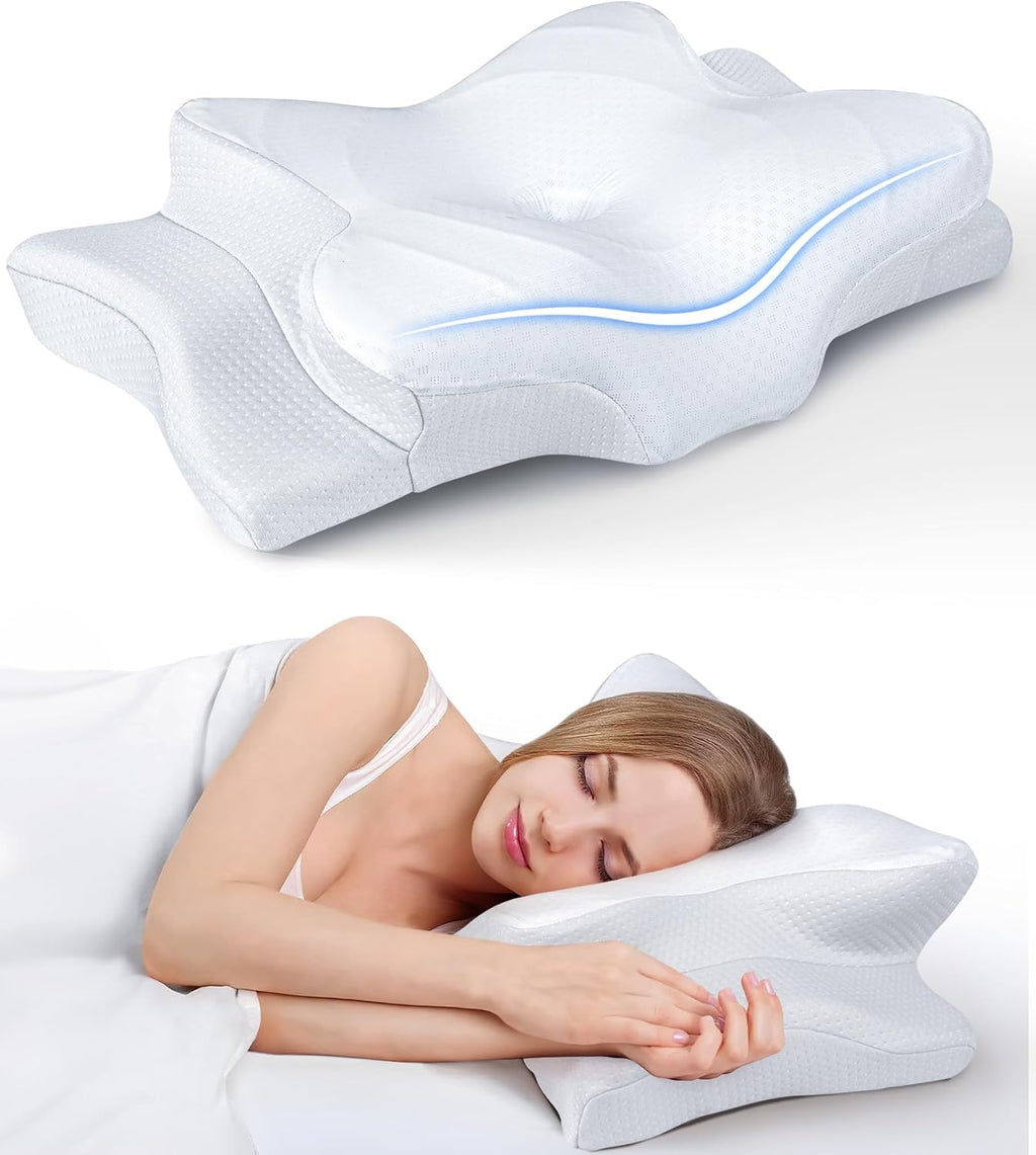 Last Day 50%OFF Ultra Pain Relief Cooling Pillow for Neck Support, Adjustable Cervical Pillow Cozy Sleeping