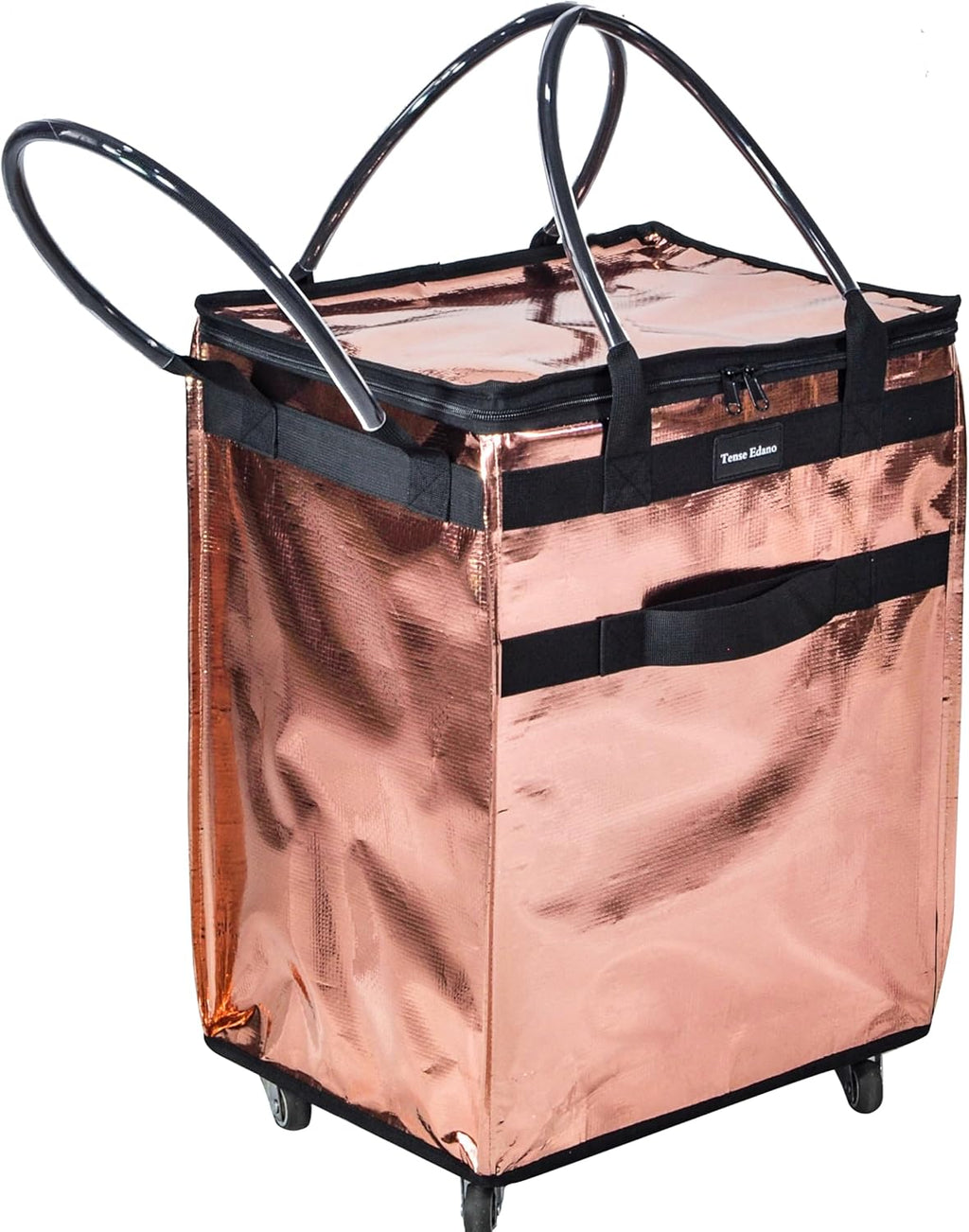 Grocery Bag On Wheels Large Capacity Shopping Trolley Foldable Rolling Tote Bag with Heavy Duty Handle for Travel